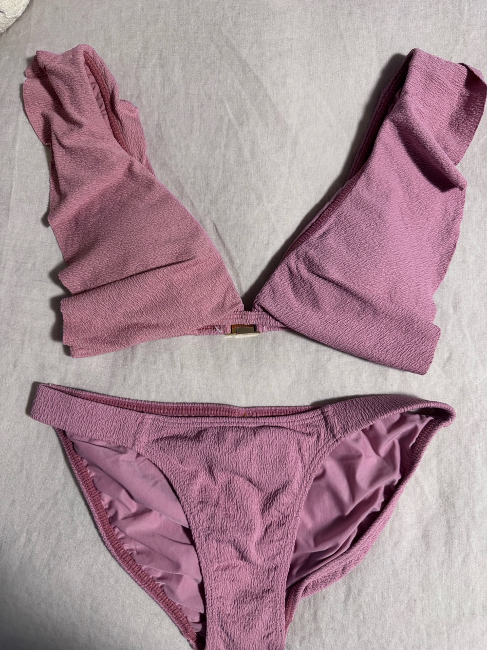 Vix swimwear: Women's Textured Pink Bikini Set - Soft Stretch Swimwear